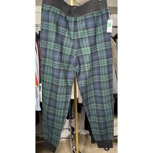 NWT LANDS END PAJAMAS WAFFLE KNIT JOGGER PJ PANTS PLAID M 10-12 MSRP $67.95